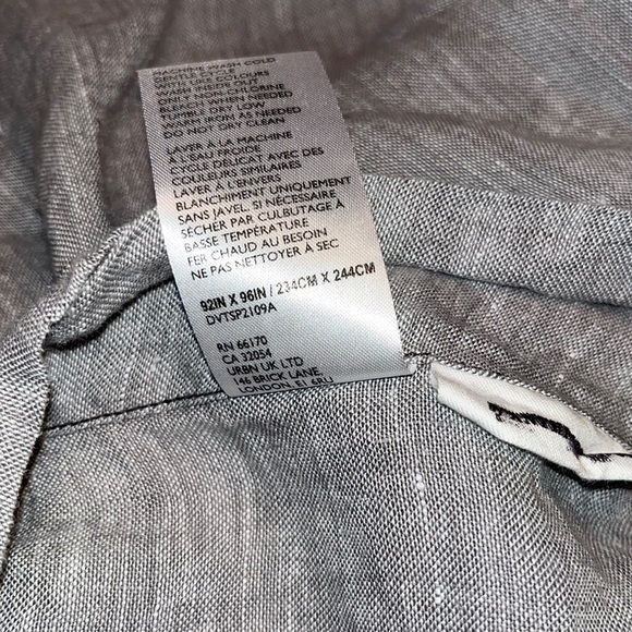 New Anthropologie Harmony Hemp Duvet Cover Gray Queen - Picture 9 of 16